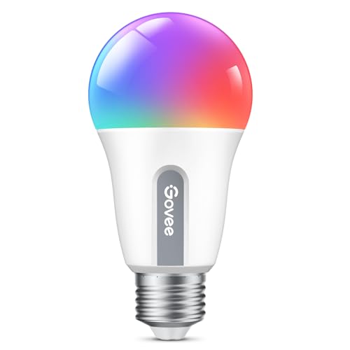 Govee Smarte Glühbirne E27, Farbwechsel mit Musiksynchronisation Lampe, 54 Szenen, 16 Millionen DIY-Farben, WiFi & Bluetooth LED Smart Bulb Funktionieren mit Alexa Google Assistant Heim-App, 1 Stück