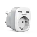 TESSAN Adapter Südafrika mit 2 USB, 3 in 1 stecker für südafrika, Reiseadapter Südafrika, Stromadapter Südafrika, Steckdosenadapter Südafrika, Reisestecker Namibia, Reiseadapter Typ M für Botswana