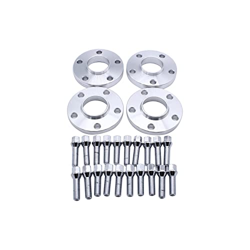 TAKPART 4 Stück 15mm & 20mm Spurverbreiterung Distanzscheiben Set Ø66.5 5x112mm mit 20 Stück Radschrauben M14x1,5