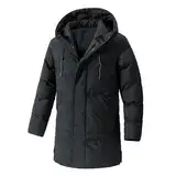 Generisch Herren Parka Herren Winterparka Lang Puffer Jacket Men Langer Dünner Mantel Herren Grüne Arbeitsjacke Für Winter Herren Wasserdicht und winddicht