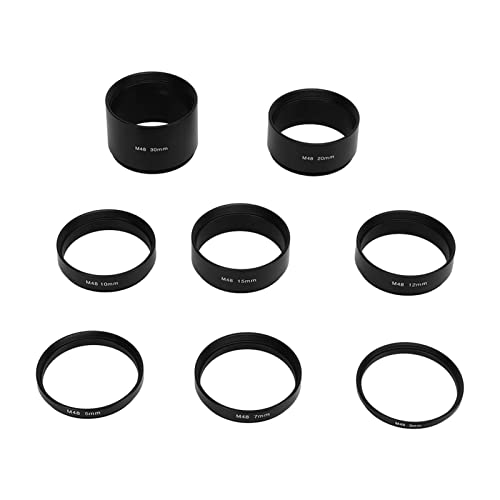 8-teiliges M48x0,75 Brennweiten-Verlängerungsrohr-Set, Beseitigen von Fokusproblemen, 3 5 7 10 12 15 20 30-mm-Verlängerungsring, für Astronomische Teleskopfotografie