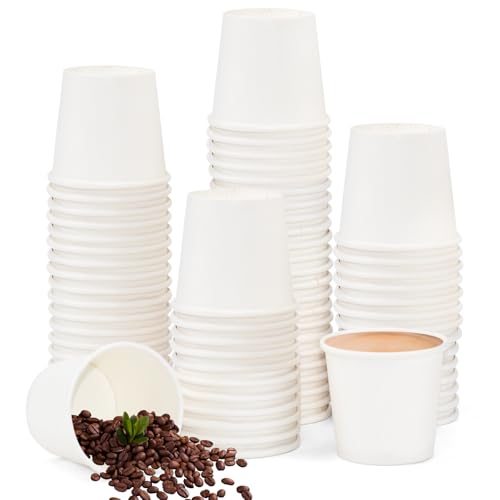 Kleemeiero 200 Pcs Pappbecher 30ml Kleine Schälchen für Dips Mini Portionsbecher Espresso Pappbecher Kaffeebecher Partybecher Heiße Kalte Getränke-Trinkbecher Papierbecher für Kaffee Wasser Getränke