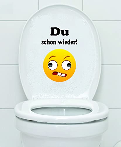 WC Aufkleber - Du schon wieder! Smiley Smilie Toilette Toilettendeckel Bad Gäste-WC A169