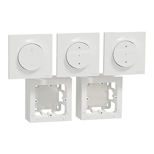 Schneider Electric - Wiser Odace – Set mit kabelloser Steuerung und 2 Rollläden Zigbee 3.0 Aufputz – S520567SK