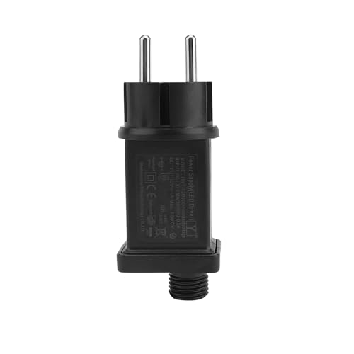 Powice EU Stecker Lichterkette Netzteil Adapter,12V Netzteil Stecker Wasserdicht IP44 für Lichtervorhang, Weihnachtsbeleuchtung, Eiszapfenlichter, Lichterkette