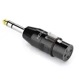 deleyCON Audio Adapter XLR auf 6,3mm Stereo Klinke - XLR Buchse auf 6,35mm TRS Klinke Stecker für 3-Pin XLR Kabel Mikrofon Lautsprecher Mischpult Musikinstrument Tonstudio