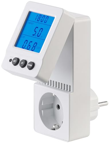 revolt Voltmeter: Digitaler 230-V-Energiekostenmesser mit Aufklapp-XL-Display, 3.680 W (Energie-Messgerät, Strommessgerät mit Display, Aquarium)