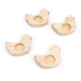 TaleMoon 4 Stück Eierbecher Ostern Küken,Ostern Eierbecher Set aus Holz,Oster Deko,Ostern Basteln Geschenke für Kinder,Lustig Eierbecher Holz für Frühstück und Brunch