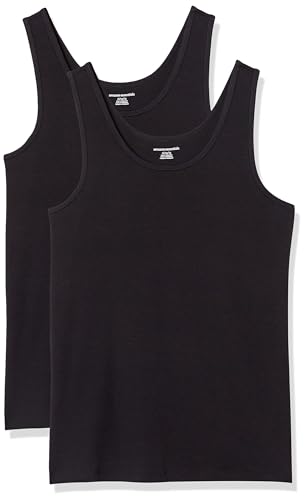 Amazon Essentials Damen Tanktop schlanke Passform, 2er-Pack, Schwarz, XL