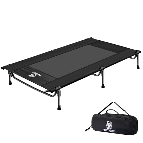 OneTigris Hundeliege Outdoor, erhöhtes Hundebett 100x70 cm Höhe 21cm, Express-Einrichtung Stabil, bequem und atmungsaktiv Haltbar und einfach zu reinigen Camping Haustier Bett, Katzenbett