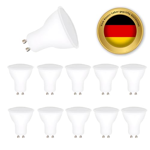 Oaomi led lampe GU10 LED 2700K 5W Ersetzt 50W Halogen Leuchtmittel GU10 LED Warmweiss,10er Pack, Nicht Dimmbar Reflektorlampen, Flimmerfrei Strahler, Abstrahlwinkel 120° Spot Birnen(GU10-1)