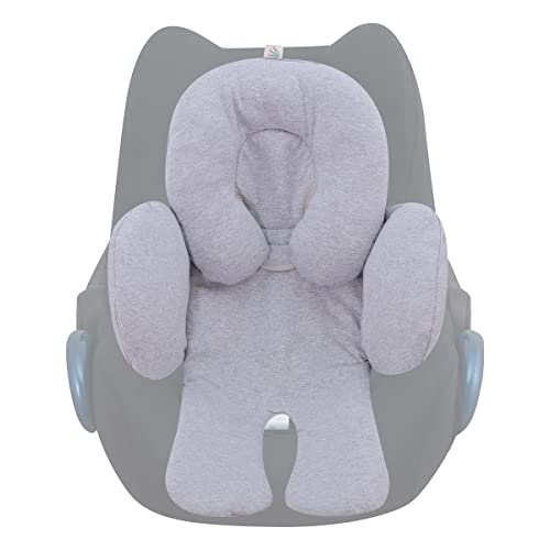 JYOKO Kids Sitzverkleinerer Antiallergikum Universal Baby 100% Baumwolle (Grey Stone, Enthält eine Kopf- und eine Körperstütze)