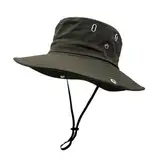 EOYVAIL Outdoor Hüte für Herren,Fischerhut, wasserdichter Eimerhut, schnell trocknender dünner Sommer-Wanderhut, Unisex (Militärgrün)