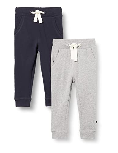 MAGIC KIDS WEAR Jogginghose Kinder und Babies aus Baumwolle, 2er Pack Dark Navy/Grau (778), 98