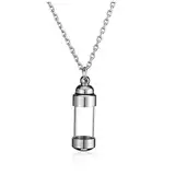 Jovivi Edelstahl Asche Schmuck Memorial Urnen Acryl Flasche Anhänger Öffnen Kette Kapsel Pendant Halskette Gedenk Geschenk