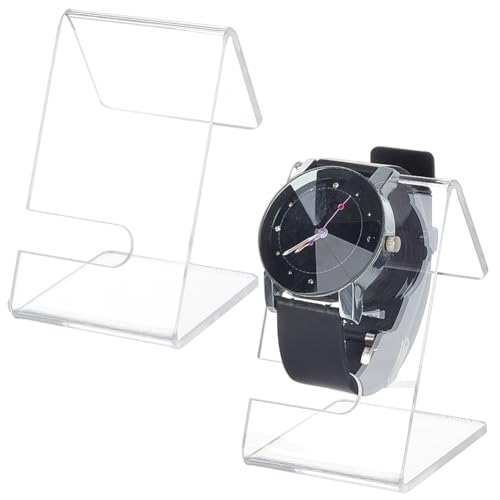 PH PandaHall 2 Stück Uhrenständer Transparenter Acryl Uhrenhalter Schmuck Armbandständer Uhrenregal Halter Vitrine Für Armbanduhren Display Heimdekoration Einzelhandel