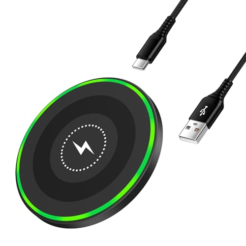 15W Induktive Ladestation Wireless Charger, Kabelloses Handy Ladegerät Schnelles LadePad für Google Pixel 9 8 Pro 7 7a 6 5XL, Samsung Galaxy S24 Ultra/S23+/S22/S21 FE/S20/S9/S8, iPhone 16/15/14/13/12