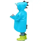 XINYUNZU Regenponcho Kinder Dino Regenjacke Lang Unisex Regencape Wasserdicht Winddicht Regenmäntel Kapuzenjacke Outdoor Regenjacken für Jungen und Mädchen 1-8 Jahre Alt Blitzangebote Blau 3 Jahre