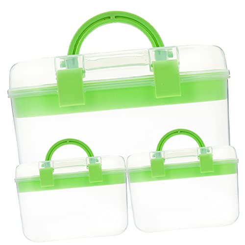POPETPOP 3Stücke Teiliges Aufbewahrungsbox für Medikamente und Kosmetik Organizerbox Doppelschichtig für Schule und Reisen Sicher und Langlebig