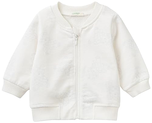 United Colors of Benetton Baby-Jungen Jacke M/L 365sa500a Trainingsshirt, Bianco Panna 62l, 68 cm