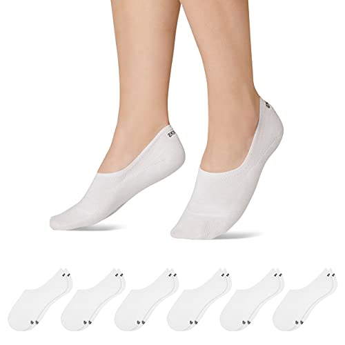 Snocks Männer & Frauen Sneaker Socken 6er Set Gr. 39-42 I Füßlinge passend für alle Schuhe I Dünne Socken auch für Hausschuhe geeignet I Egal ob für die Arbeit, Zuhause oder Gym I Weiß