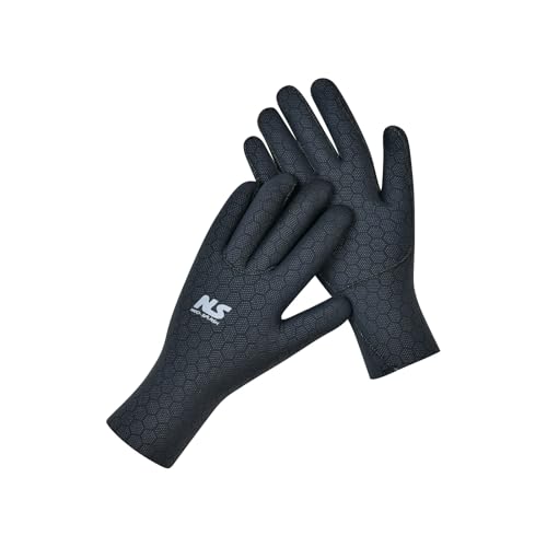 NEO-SPLASH Neopren Tauchhandschuhe, 3mm Warme Tauchhandschuhe, Flexibel Schwimmhandschuhe mit Anti-Rutsch Partikeln Erwachsene (schwarz, XS-S)