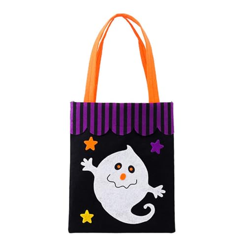 Halloween-Süßigkeitstüte, 24,9 Cm Hoch, 20,6 Cm Breit, Vliesstoff, 11,9 Kg Belastbar, Halloween-Partytasche Dekoration, Feiertage, Schule (Geist)