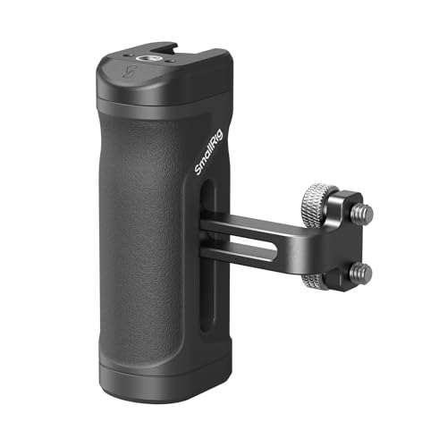 SMALLRIG Mini-Seitengriff Side Handle für 1/4"-20 Gewindelöcher, Kamerakäfiggriff, nach Oben und unten verstellbar, ergonomischer Kameragriff mit integriertem Blitzschuh und Gewindeloch – 4755