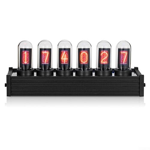 Nixie Röhrenuhr, elektronische LED-Leuchtröhre, IPS-Röhrenuhr, Heimdekoration, Display, DIY Analog Digital Tube, Digitaluhr mit 6-stelliger LCD-Zeituhr, Desktop Digitaluhr Dekoration Geschenk, 5V USB