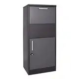 XPOtool Paketkasten Schwarz 500 x 375 x 1150 mm, Paketbox Zuhause, Private Paketannahme passend für Pakete und Päckchen, Standbriefkasten Stahl