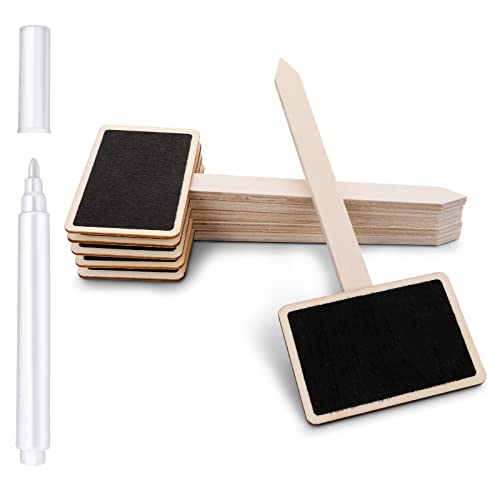 20 Stück Pflanzenschilder aus Holz,T-Typ,Wetterfest Pflanzenstecker zum Beschriften,Gartenpflanzenanhänger mit Markierungsstift für Innen und Außenpflanzen,Topfpflanzen Kräuter Blumen Gemüse Etiketten