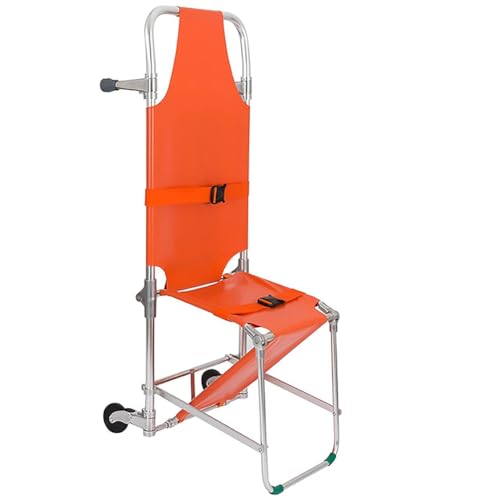 AKKIKOND Mergency Rescue Stretcher,Aluminium-Klappstuhl-Bahre,Leicht zu übertragen auf dem Mit 2 Stützfüßen und 2 Führungsrädern Bodenklappbare Krankentrage