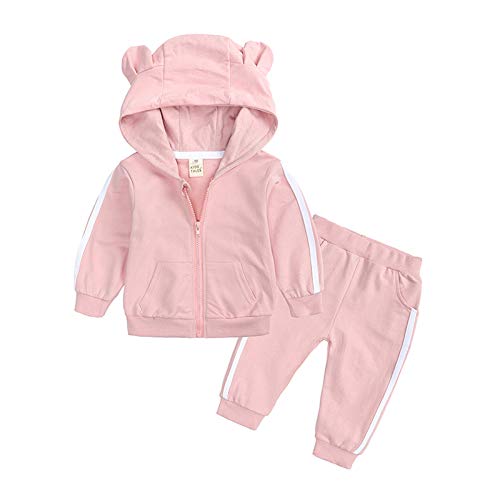 Kleinkind Baby Mädchen Jungen Langarm Niedlichen Tiere Hoodie Sweatshirt Pullover Tops Baumwolle Hosen Outfit Set Kinder Anziehsachen (12-18 Monate)