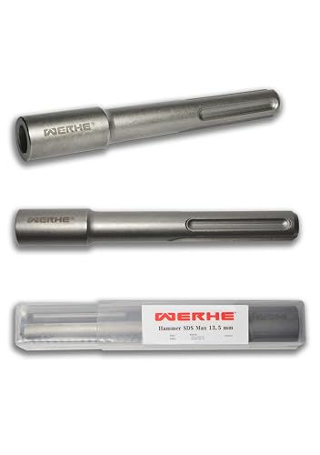 WERHE® Professional SDS Max Erdnageleintreiber zum Einstecken von Tiefenerder Erder Erdung Staberder – Innen durchmesser Ø 13,5 mm 162x22 mm – Jack Hammer Picket Pfosten Driver Treiber