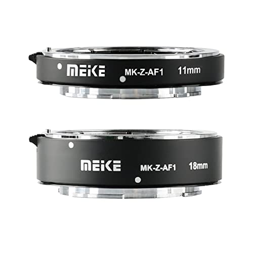 Meike MK-Z-AF1 Metall Autofokus Makro Verlängerungsrohr Set (11mm+18mm) Kompatibel mit Nikon Z5 Z6 Z6II Z7 Z7II Z50