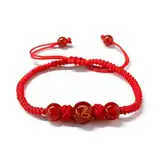 LZYWOD 2025 New Year Snake Red String Armband, Chinesisches Armband Handgefertigt Gewebt A String Rote Perlen Achat Rot Armband Chinesisch