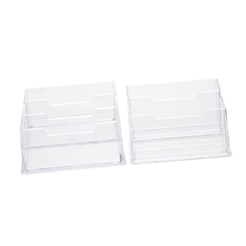 TOGEVAL 2 Stück Visitenkartenetui Anbieter Monitor Kartenhalter Für Spielkarten Bürozubehör Kartenversorgung Geschäft Aufbewahrung Von Visitenkarten Vitrine Artikel Acryl Weiß