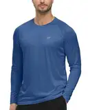 Tyhengta UV-Schutz T-Shirt Herren Schnell Trocknende Strand Schwimmhemden Sommer Langarm Shirt Sonnenschutz Rashguard Dunkelblau,XXL