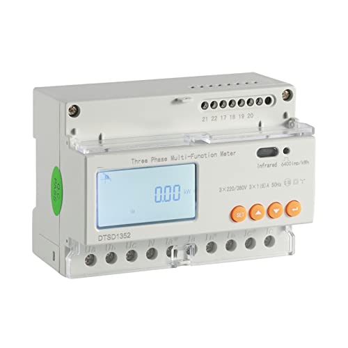 WiFi Smart Energy Monitor Switch Meter DTSD1352 Intelligenter dreiphasiger DIN-Schienen-Energiezähler mit RS485-Überwachung des Energieverbrauchs Digitale Anzeige mit hoher Präzision(Size:DTSD1352 5A)