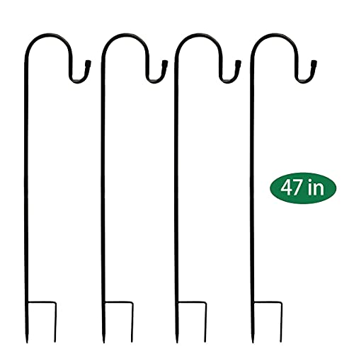 Abbcoert 120 cm Set mit 4 Eisen-Schäferhaken, Metall, Gartenpfähle, Schäferhund,