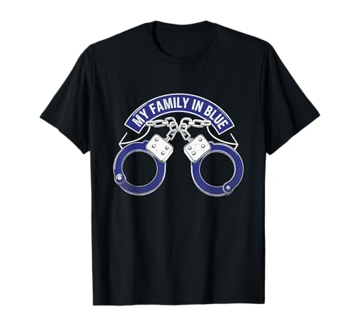 Meine Familie in der Polizeiabteilung von Blue Cop Police Officer T-Shirt