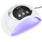 54W UV Lampe für Gelnägel, UV Lampe Nägel mit 3 Timern und LCD Display, Auto-Sensor,18 LED, USB-Ladung, Tragbare Led Lampe Nägel für Heim und Nagelstudio, Geschenk zum Valentinstag für Frauen (Weiß)