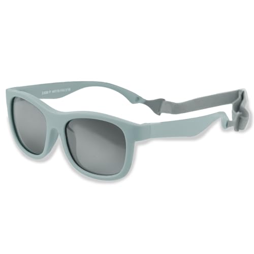 Kikuo Baby-Sonnenbrille 6 Monate - 3 Jahre, Flexible Kleinkind-Sonnenbrille mit Verstellbarem Band, UV 400 Schutz, Weicher Silikonrahmen Sonnenbrille für Kinder Kleinkind Jungen Mädchen (Blau)