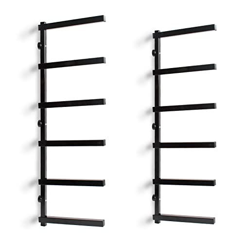 XPOtool Metallregal zur Holzlagerung, 300 x 30 x 1025 mm, Kragarmregal mit 6 Etagen, Schwerlastregal 50 kg pro Ebene in Schwarz
