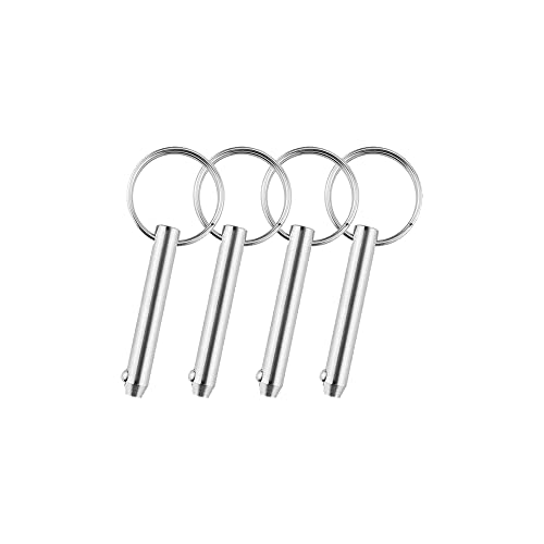 4 x Schnellspannstift mit federbelastetem Kugelende, Kreisring, Edelstahl, Bimini-Tops für Bootszubehör (10 x 65 mm)