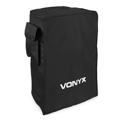 Vonyx SC15 Schutzhülle für Lautsprecher, 30 x 42,5 x 64 cm, PA Speaker Schutzcase mit Seitenfach, Aussparrung klappbar für Trolleygriff, perfekt für 15" Speaker von Vonyx VSA, AP, SPJ, Schwarz