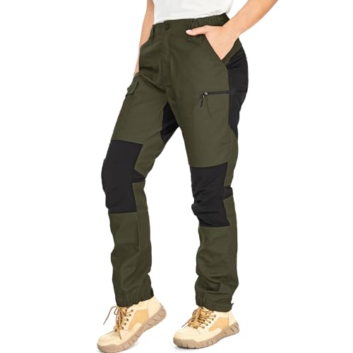 Yenwits Wanderhose Damen Outdoor Hosen Langlebig Robust Atmungsaktiv Trekkinghose Arbeitshose für Outdoor-Aktivitäten und Außenarbeiten（2093，Amy Grün,XL）