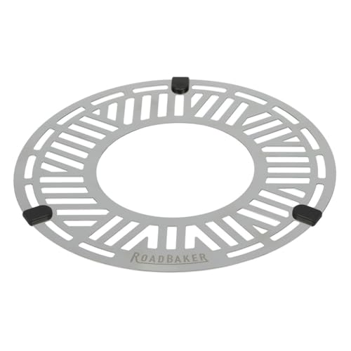 ROADBAKER RoadRack Base – Backgitter unten, mit Silikonrandschutz für den RoadBaker Backofen & OMNIA Backofen classic/maxi, Backgitter aus Edelstahl, Backgitter mit Kratzschutz für Beschichtungen