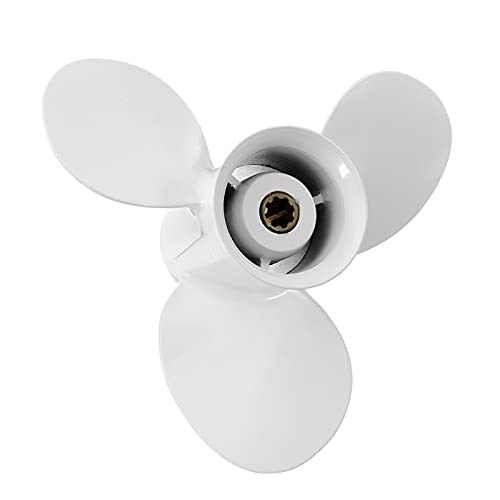 Jodriva Außenbordpropeller 9 1/4 x 9 3/4, for Yamaha, 9,9–15 PS 683-45952-00-EL 8-Keilzahn-3-Blatt-Marinepropeller Austausch des Außenbordpropellers