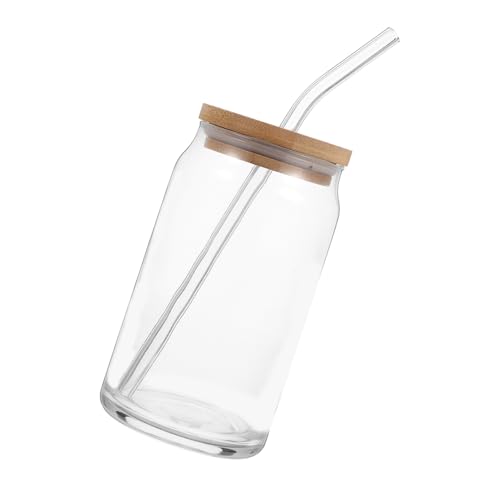 Alipis 1 Satz Transparente -Dose milch flasche milchkocher durchsichtige flasche shake bottle saftlur Mini-Tasse Becher mit Deckel und Strohhalm leere Wasserflasche Milchbehälter Glas
